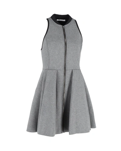 Shop Alexander Wang T Halter Mock Neck Mini Dress In Grey Cotton