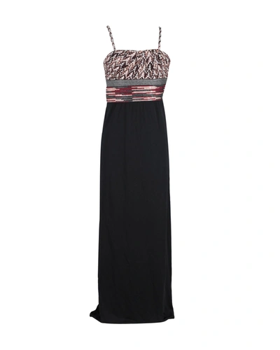 Shop Missoni Embellished Top Maxi Dress In Black Polyester Silk