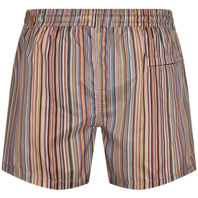 Shop Paul Smith Stripe Swim Shorts Red