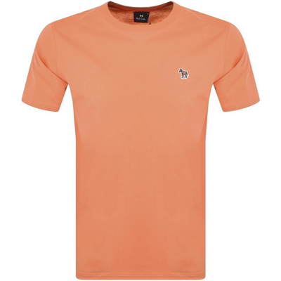 Shop Paul Smith Zebra Badge T Shirt Orange