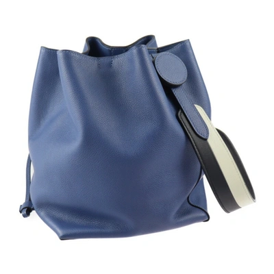 Shop Hermes Licol Leather Shoulder Bag () In Blue