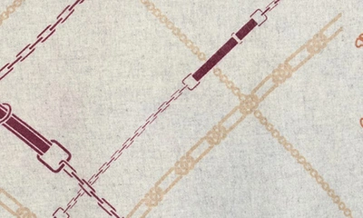 Shop La Fiorentina Equestrian Print Knit Wrap In Navy/ Brown/ Grey