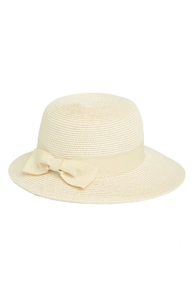 Shop Nine West Bow Cloche In Ivory Combo