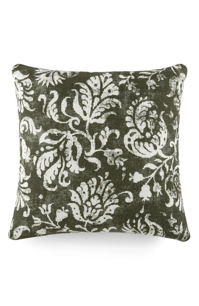 Ienjoy Home Distressed Floral Cotton Throw Pillow In Olive
