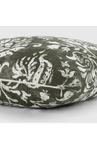 Ienjoy Home Distressed Floral Cotton Throw Pillow In Olive