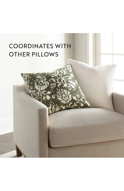 Shop Ienjoy Home Distressed Floral Cotton Throw Pillow In Olive