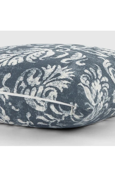 Shop Ienjoy Home Distressed Floral Cotton Throw Pillow In Navy