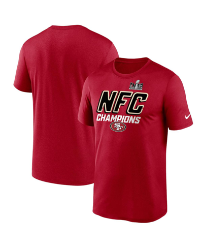 Shop Nike Men's  Scarlet San Francisco 49ers 2023 Nfc Champions Iconic T-shirt