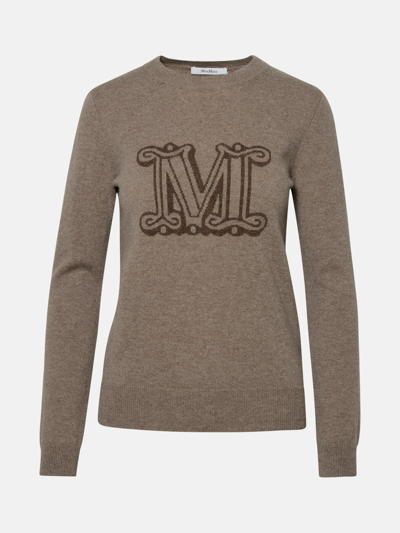 Shop Max Mara Brown Cashmere 'pamir' Sweater In Beige