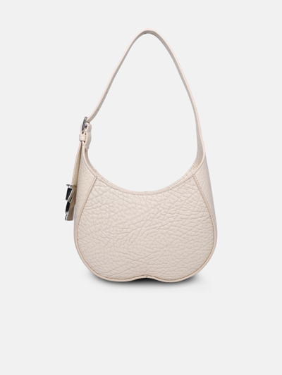 Shop Burberry Small 'chess' Ivory Leather Bag