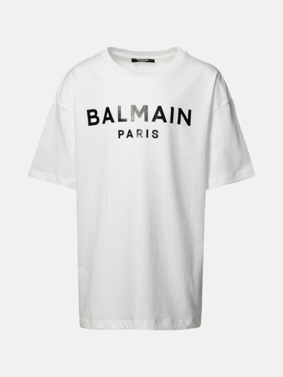 Shop Balmain T-shirt Logo In White