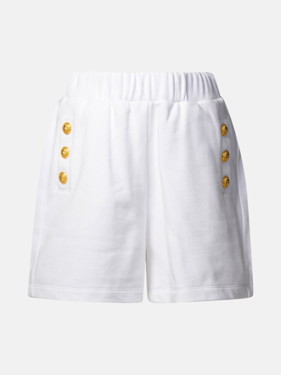 Shop Balmain Shorts Bottoni In White