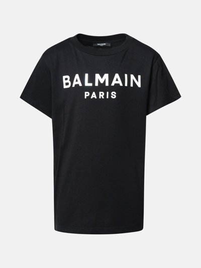 Shop Balmain T-shirt Logo In Black