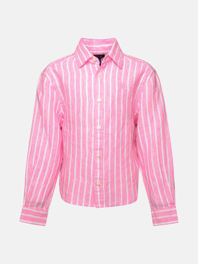 Shop Polo Ralph Lauren Pink Linen Shirt