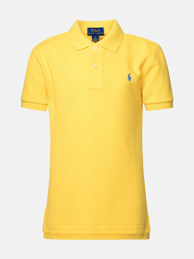 Shop Polo Ralph Lauren Yellow Cotton Polo Shirt