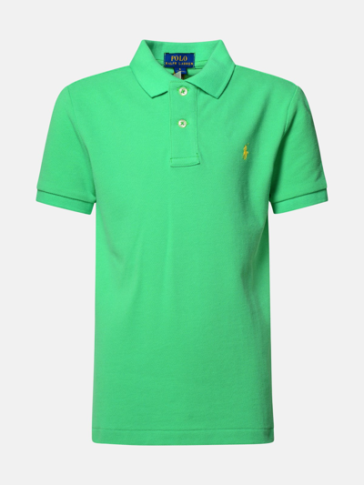 Shop Polo Ralph Lauren Polo Shirt In Green Cotton