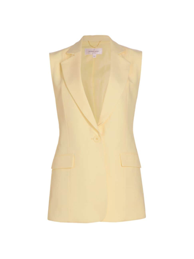 Shop Ronny Kobo Women's Jessy Single-breasted Vest In Pale Banana