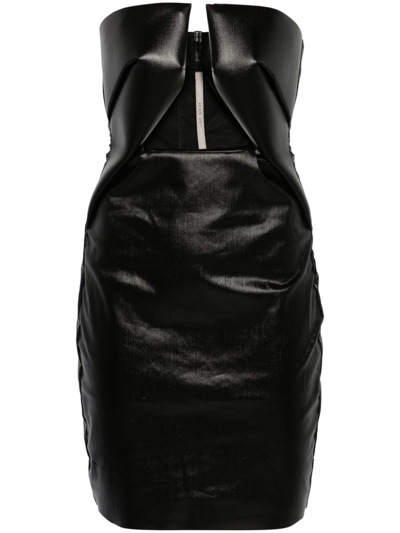 Shop Rick Owens Short Dress With Cut-out In Black