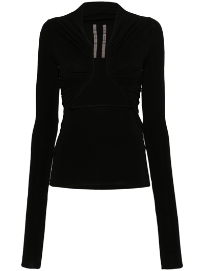 Shop Rick Owens Top With Cut-out Detail In Black