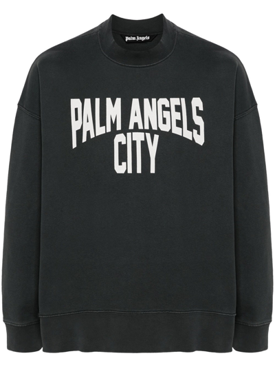 Shop Palm Angels City Sweatshirt In Grey