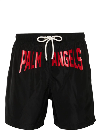 Shop Palm Angels Pa City Swimsuit With Print In Black