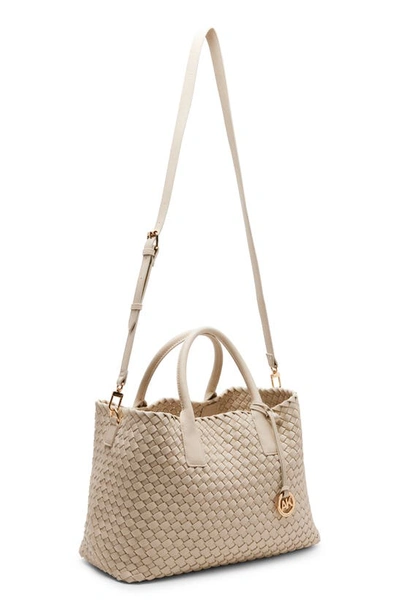 Shop Anne Klein Large Woven Tote In Chalk