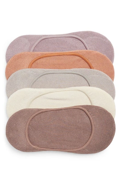 Shop Nordstrom Pillow Sole 5-pack No Show Socks In Purple Peace -tan