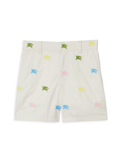 Shop Burberry Little Girl's & Girl's Logo Embroidered Shorts In Wheat