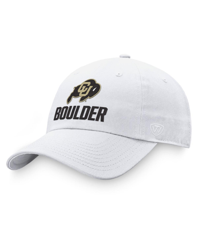 Top Of The World White Colorado Buffaloes Adjustable Hat In White