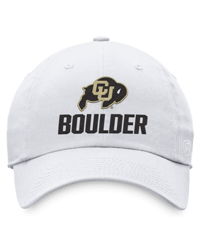 Top Of The World White Colorado Buffaloes Adjustable Hat In White