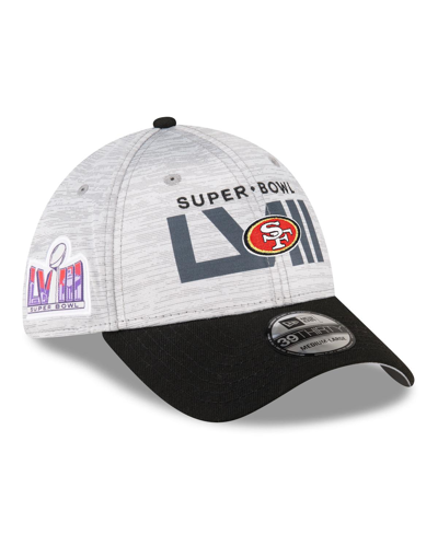 New Era Men's  Heather Gray, Black San Francisco 49ers Super Bowl Lviii 39thirty Flex Fit Hat In Heather Gray,black