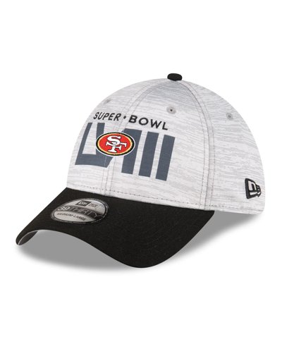 New Era Men's  Heather Gray, Black San Francisco 49ers Super Bowl Lviii 39thirty Flex Fit Hat In Heather Gray,black