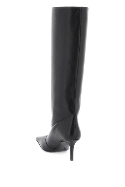 Shop Acne Studios Leather Boots With Tapered Toe. In Black