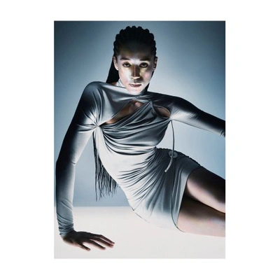 Shop Coperni Asymmetric Twisted Dress In Silver