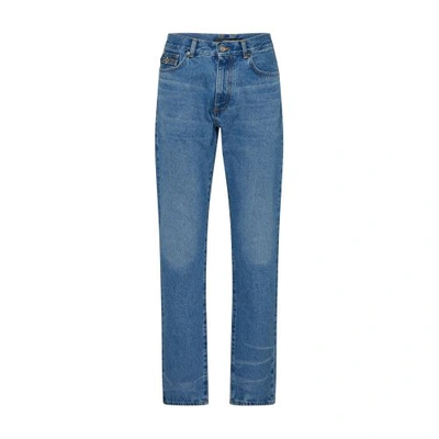Shop Versace Denim Pants In 1d360_faded_light_blue