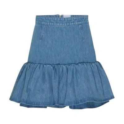 Shop Patou Ruffled Mini Skirt In Ice_blue