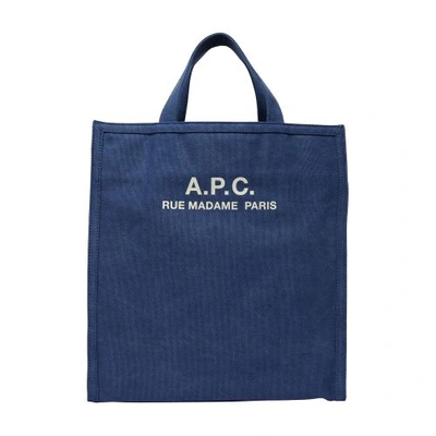 Shop Apc Recuperation Tote Bag In Dark_navy