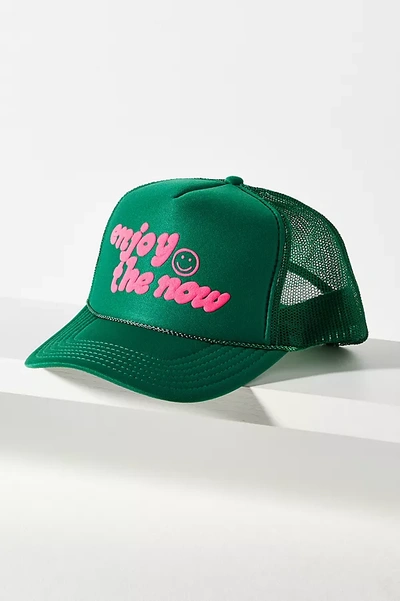 Shop Ascot + Hart Enjoy The Now Trucker Hat In Green