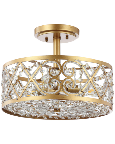 Shop Jonathan Y Leila 3-light 13.25in Modern Glam Led Flush Mount