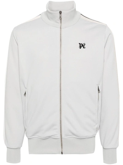 Shop Palm Angels Track Jacket With Monogram In Grey