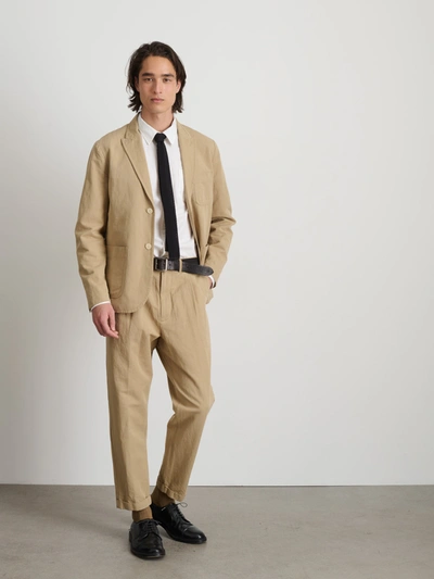 Alex Mill Standard Pleated Pant In Cotton Linen In Khaki