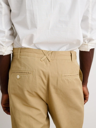 Shop Alex Mill Standard Pleated Pant In Cotton Linen In Khaki