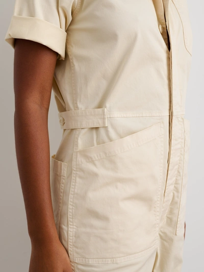 Shop Alex Mill Standard Short Jumpsuit In Cotton Twill In Oatmilk
