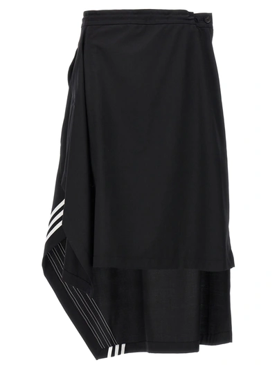 Shop Y-3 Asymmetrical Skirt Skirts In Black