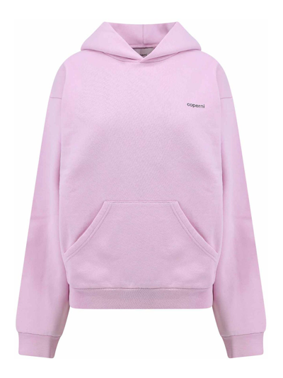 Shop Coperni Cotton Blend Sweatshirt With Hood In Nude & Neutrals