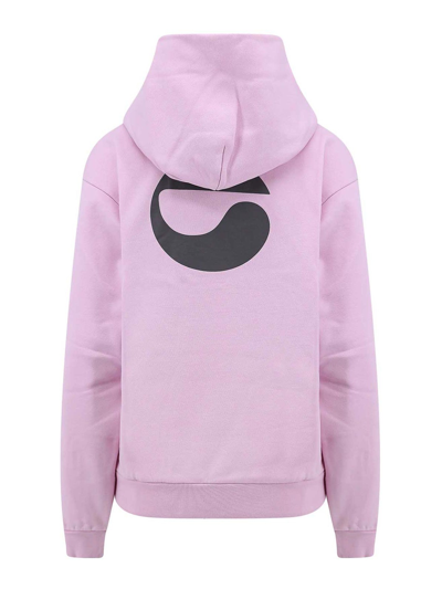 Shop Coperni Cotton Blend Sweatshirt With Hood In Nude & Neutrals