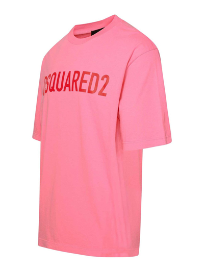 Shop Dsquared2 Pink Cotton T-shirt In Nude & Neutrals