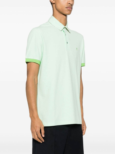 Shop Etro Paisley Print Polo Shirt In Green
