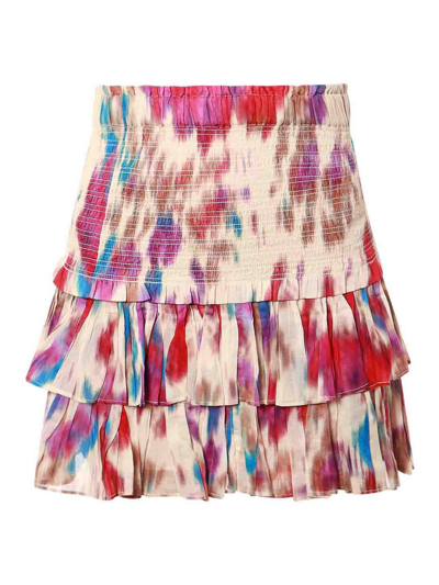 Shop Isabel Marant Organic Cotton Skirt With Multicolor Print In Multicolour