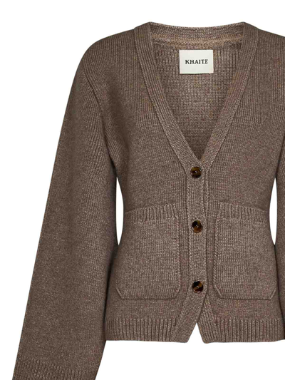 Khaite Scarlet Cashmere-blend Cardigan In Brown